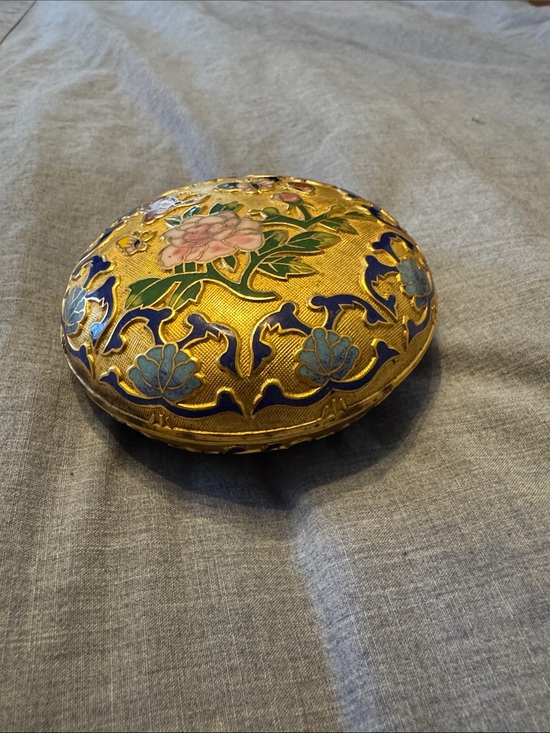 Other - Gold Floral Cloisonné Compact Case